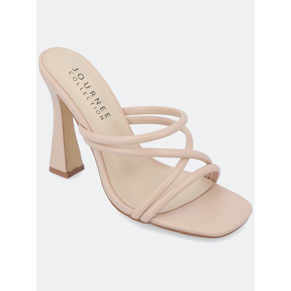 Women's Journee Collection Louisse Heeled Sandals - Nude - 7 - NWOB